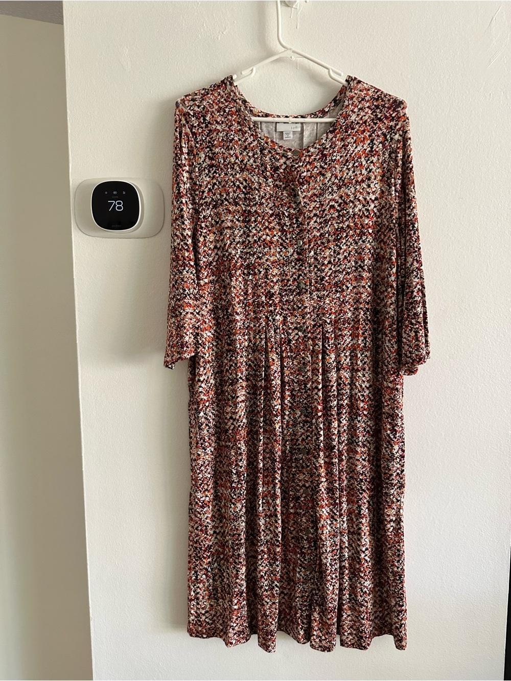 J. Jill Multi-Color Knit Long Sleeve Swing Dress size 1X - Picture 2 of 5